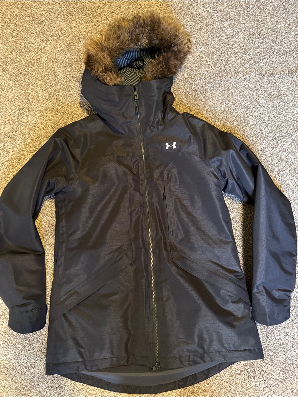 Under Armour Black Jacket with Faux Fur Hood
